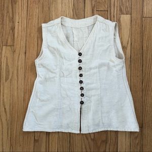 Vintage cream cotton tank top